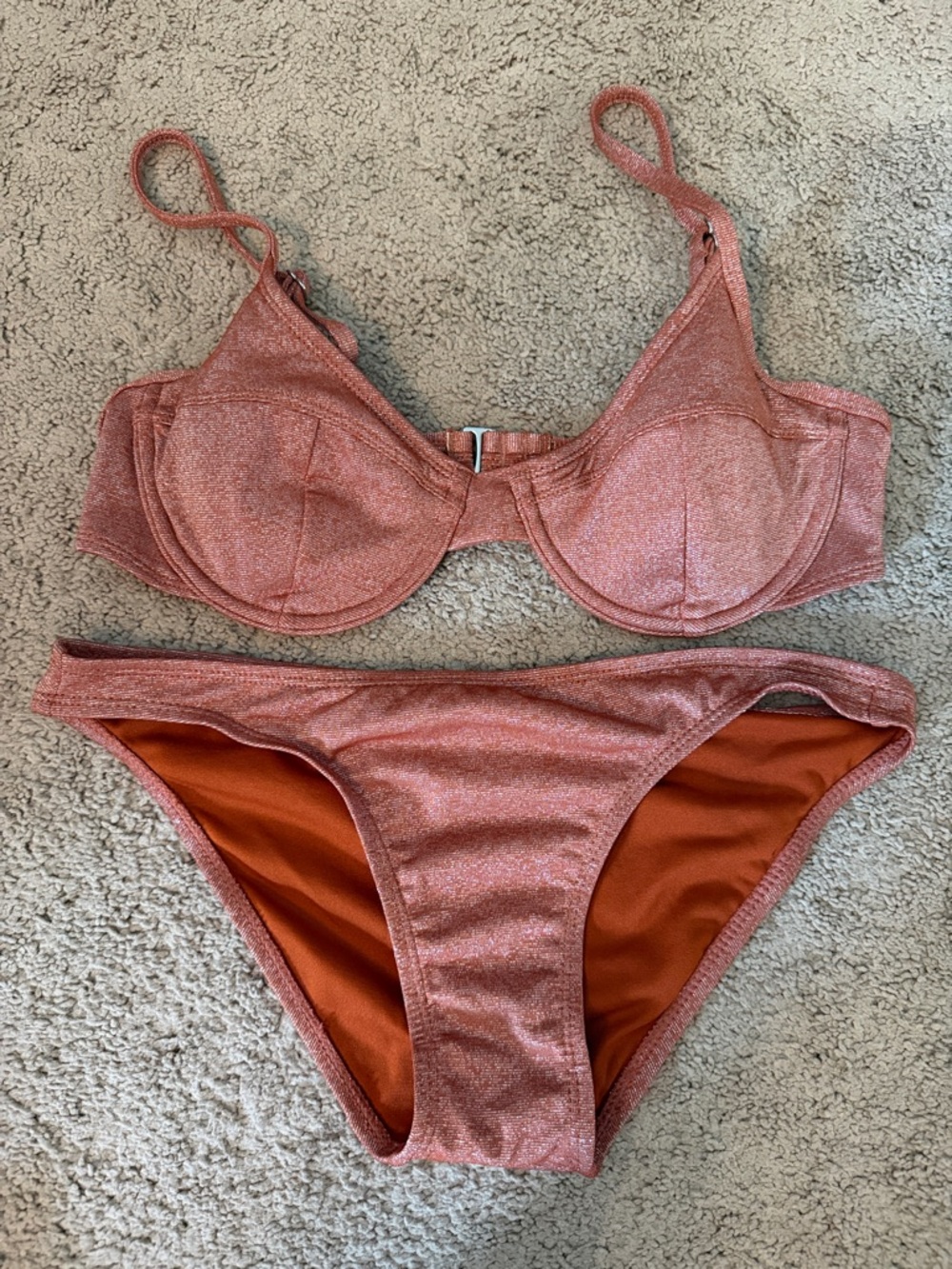 Xhilaration Shimmery Rose Gold Bikini Set